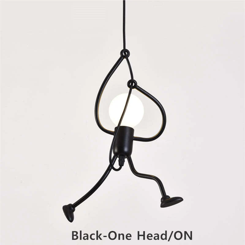 Miro Retro Modern Iron Man Pendant Light, Black - Image 18