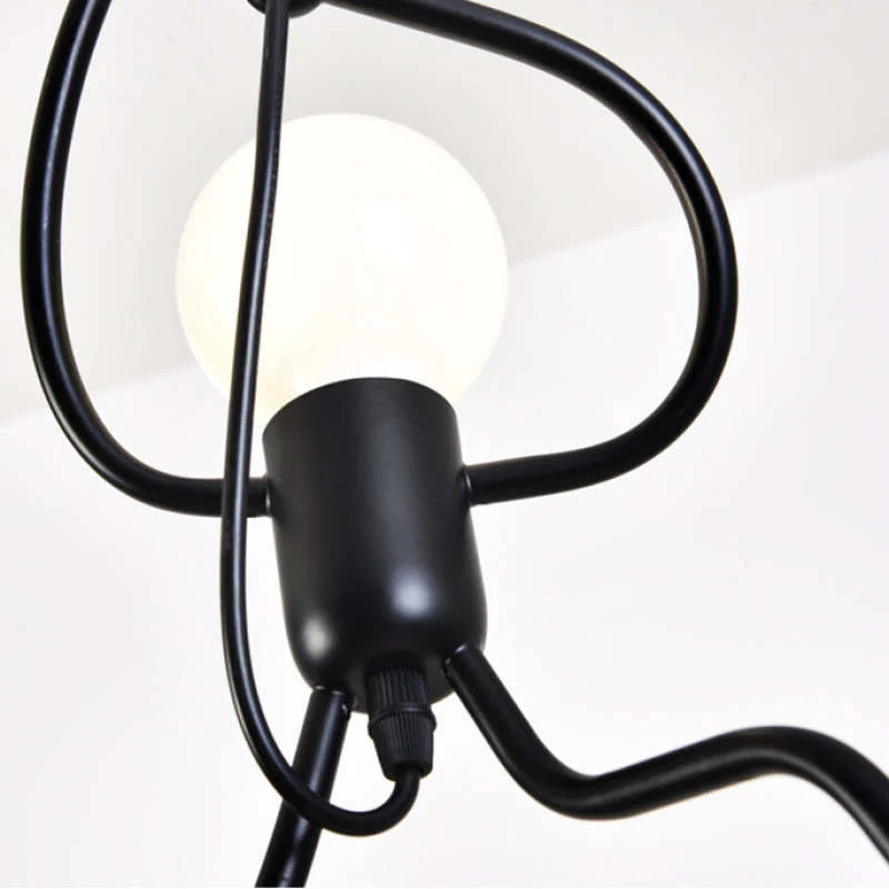 Miro Retro Modern Iron Man Pendant Light, Black - Image 19