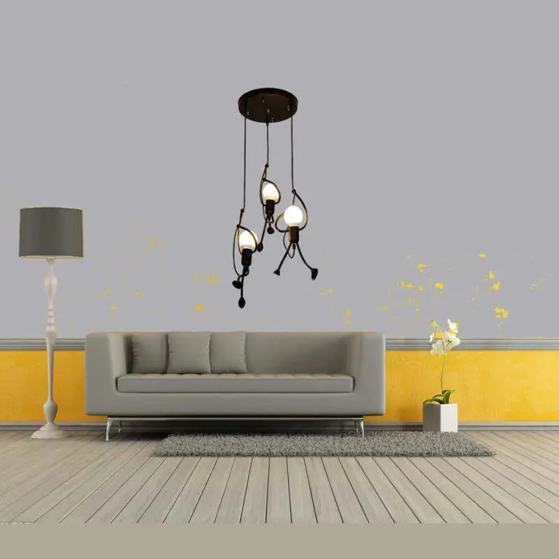 Miro Retro Modern Iron Man Pendant Light, Black - Image 23
