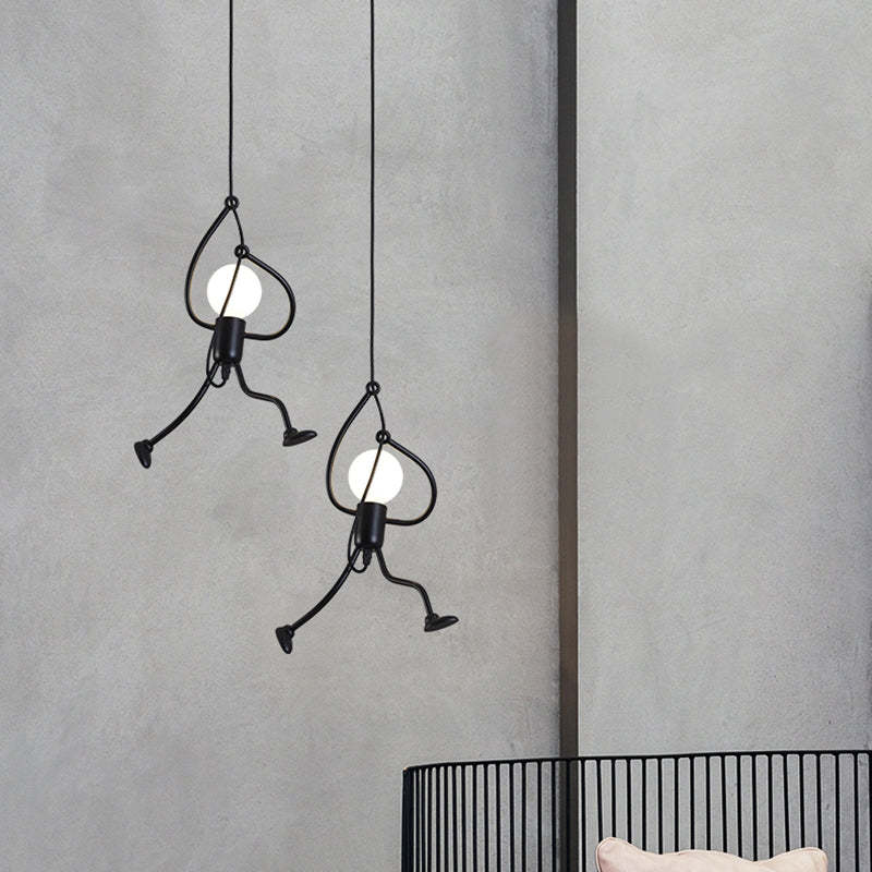 Miro Retro Modern Iron Man Pendant Light, Black - Image 3