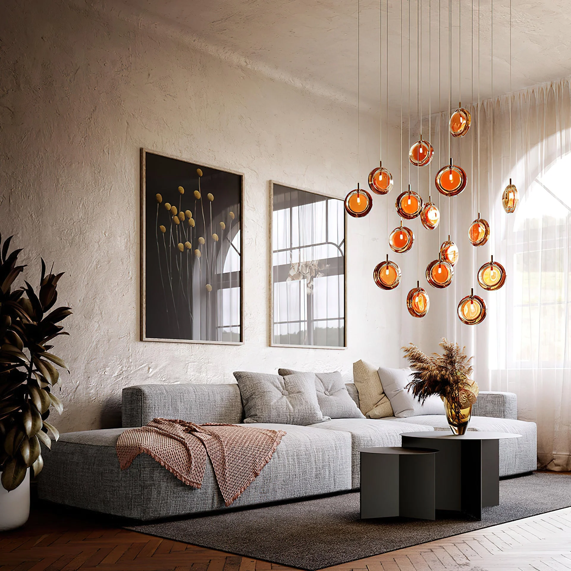 Misto Minimalist Glass Chandelier - Image 8