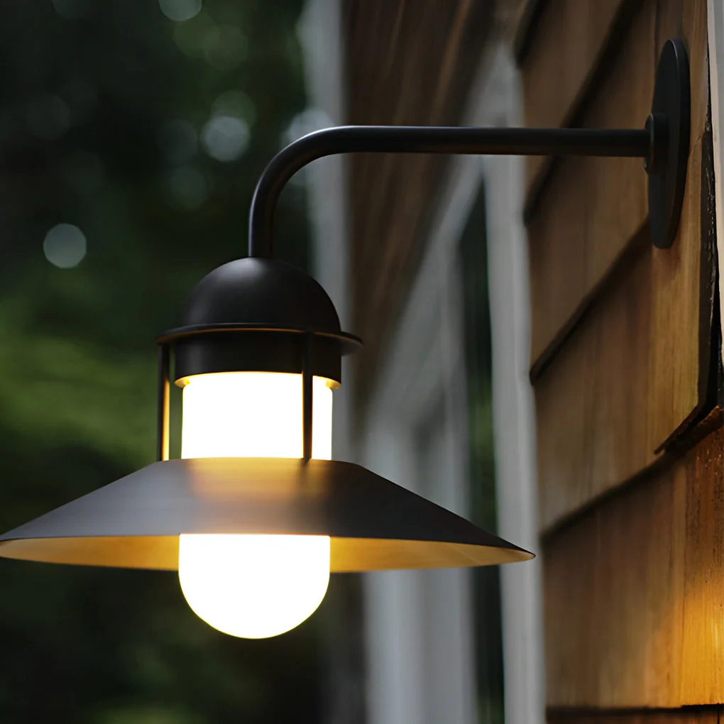 Mndy Antique Round Retro Glass Outdoor Wall Lights