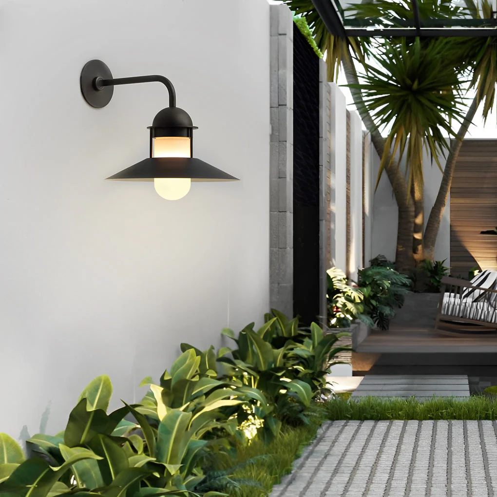 Mndy Antique Round Retro Glass Outdoor Wall Lights - Image 3