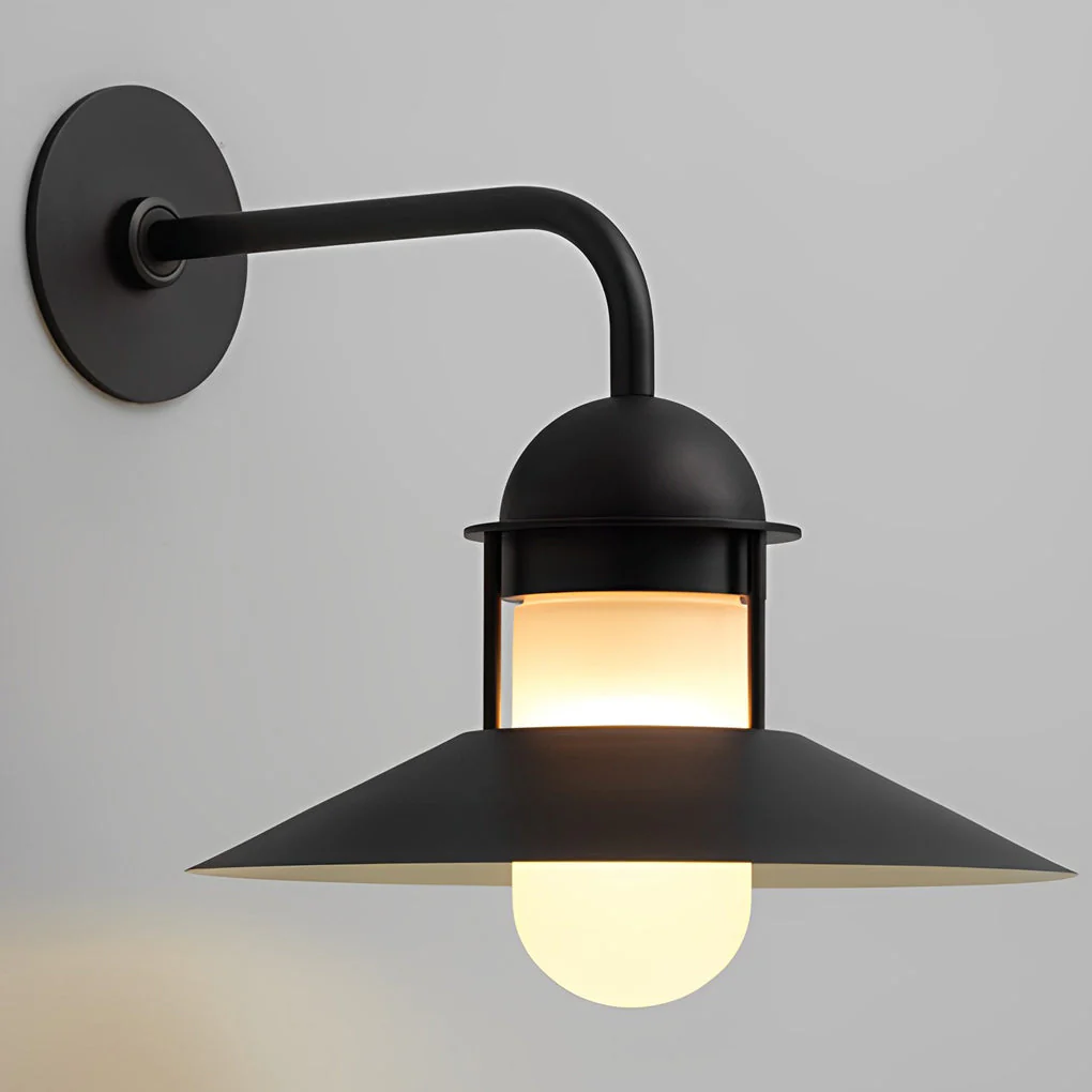 Mndy Antique Round Retro Glass Outdoor Wall Lights - Image 6