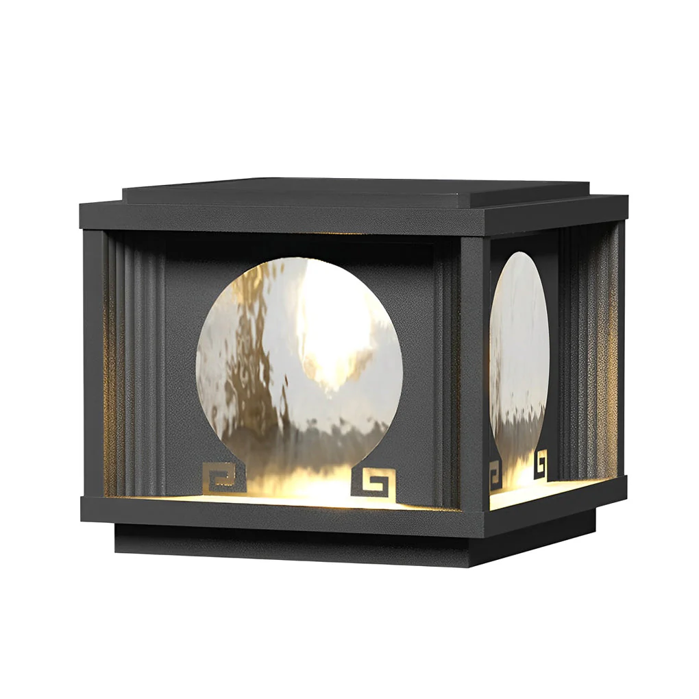 Mnica Square Round LED Outdoor Fence Post Lamp - Image 5