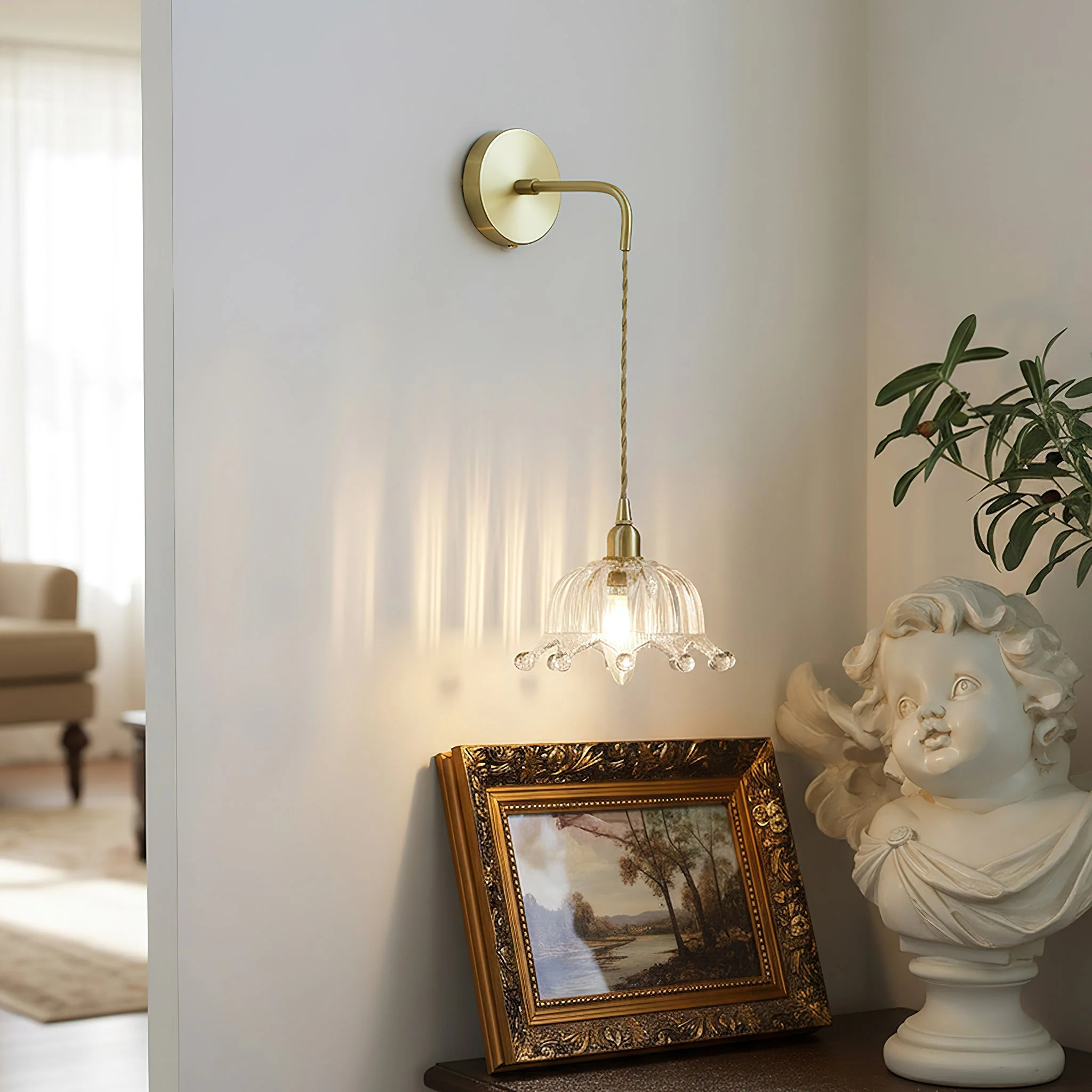 Modern Brass Wall Light - Image 2