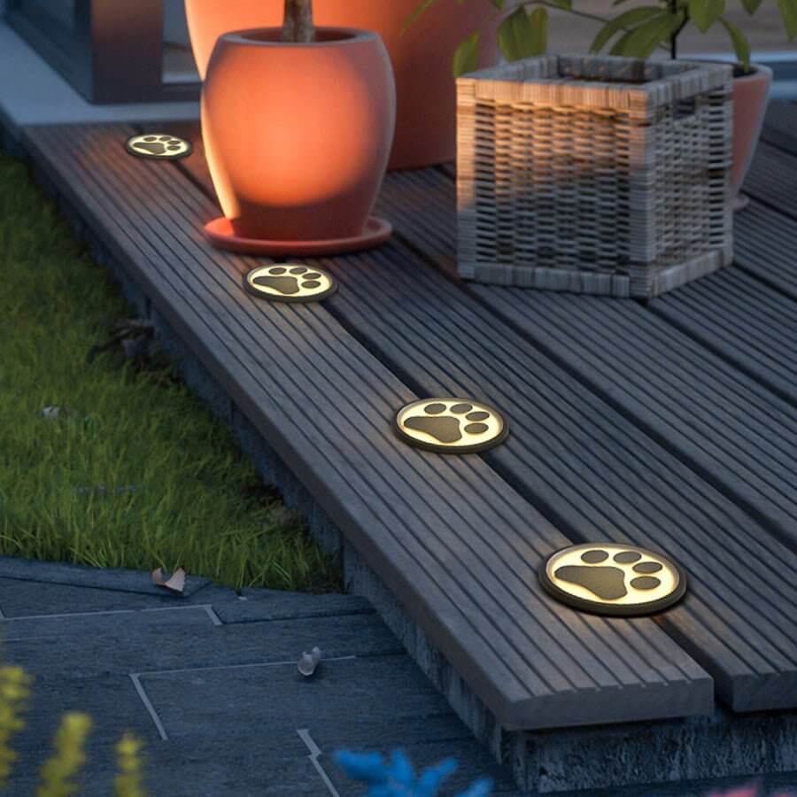 Modern Cat Paw Print LED Recessed Decks Outdoor Lights