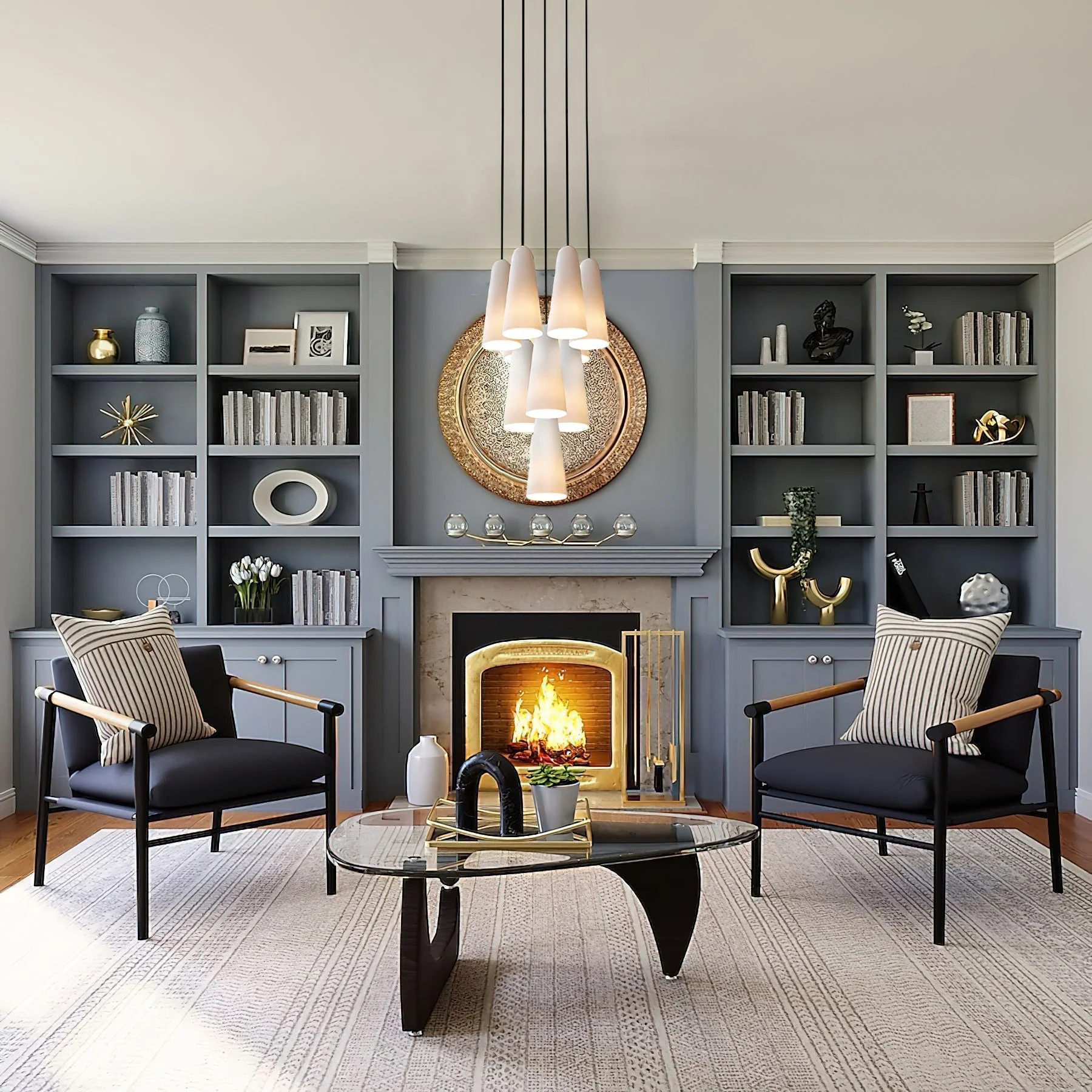 Montfaucon Modern Glass Chandelier - Image 3