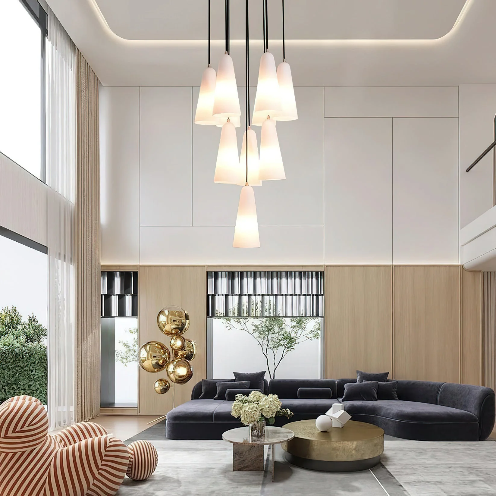 Montfaucon Modern Glass Chandelier - Image 4