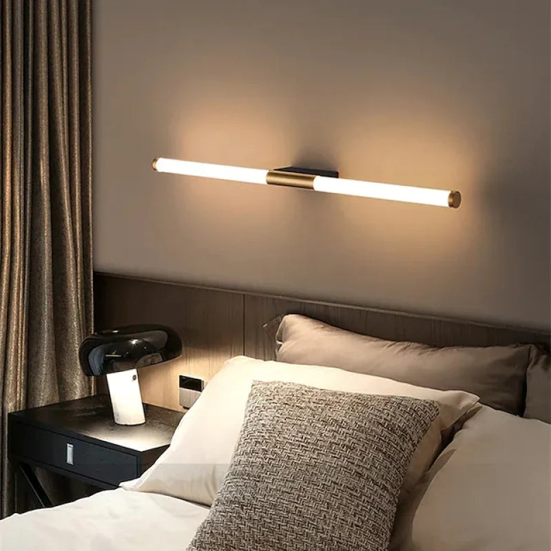 Moren Minimalist Linear Metal Wall Lamp, Gold - Image 2