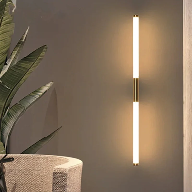 Moren Minimalist Linear Metal Wall Lamp, Gold - Image 3