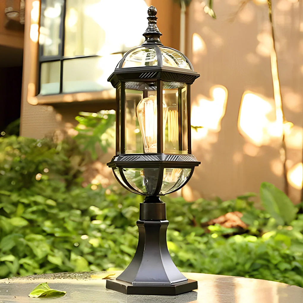 Morgan Elegant Retro Glass Outdoor Post Lights