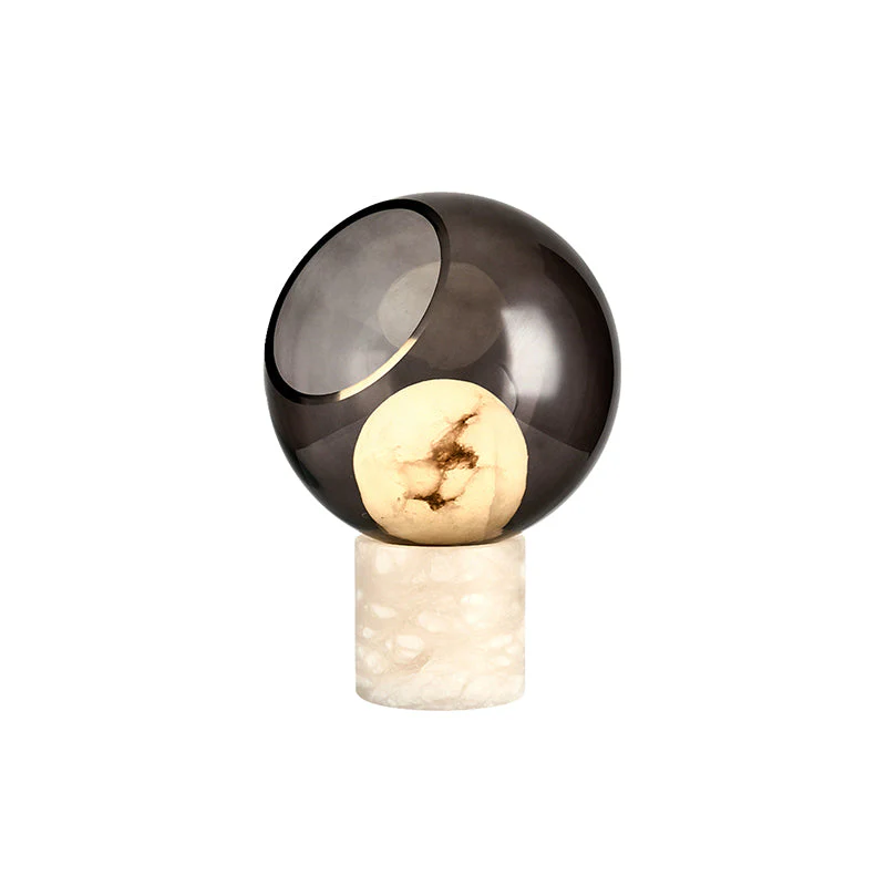 Mortentini Modern Smoked Glass  Alabaster Table Lamp - Image 10