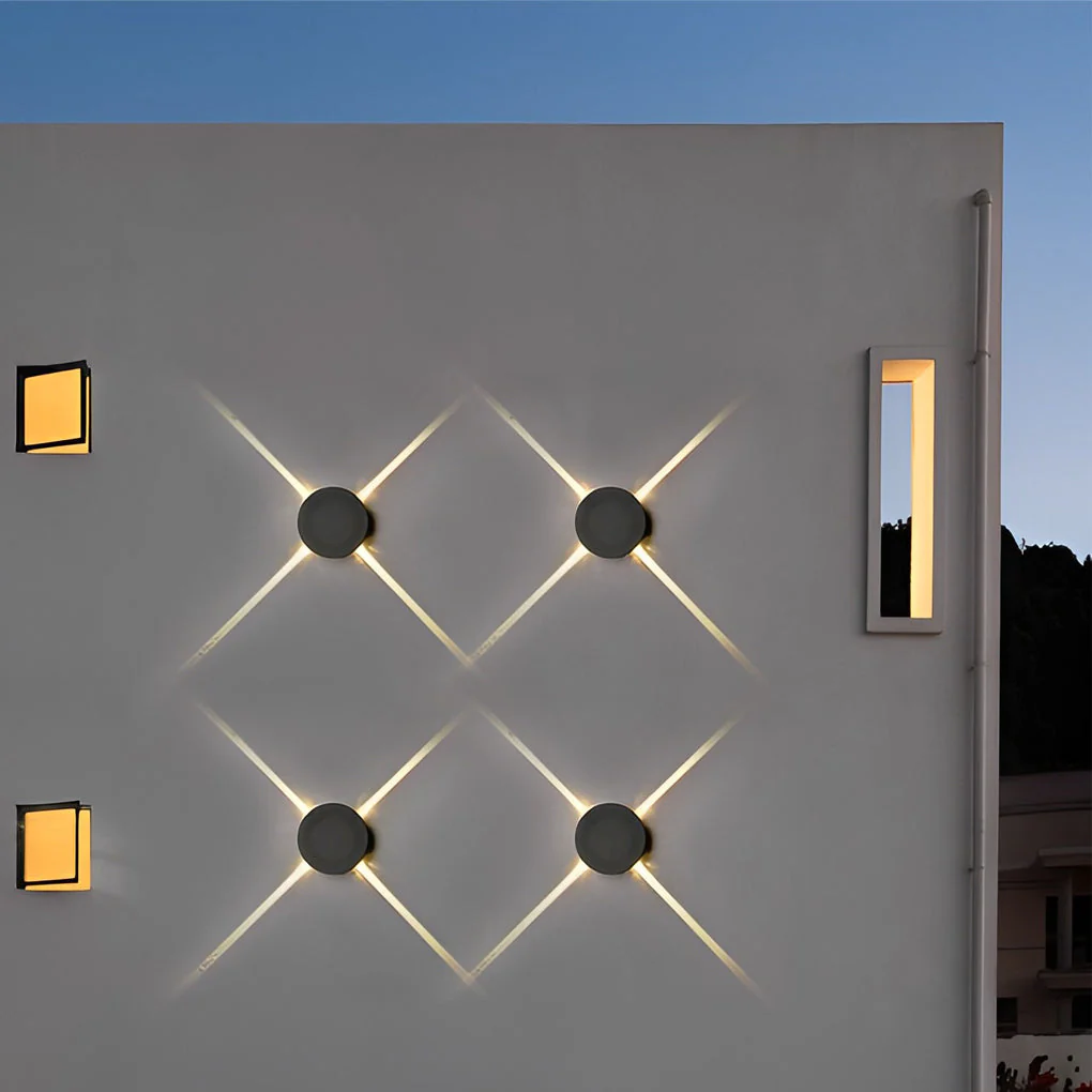 Mude LED Cross Star Modern Outdoor Wall Lamp