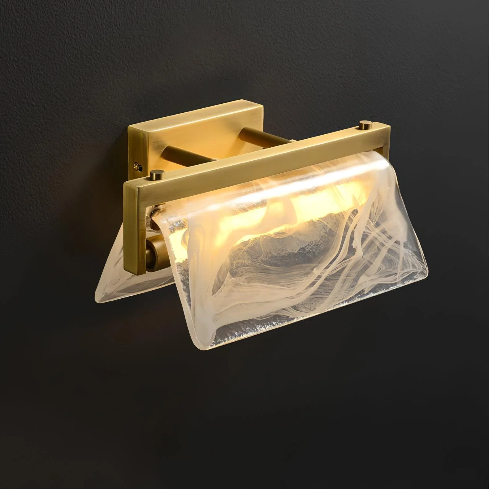 Muse Nordic Art Cloud Fog Brass Glass Wall Lamp - Image 10