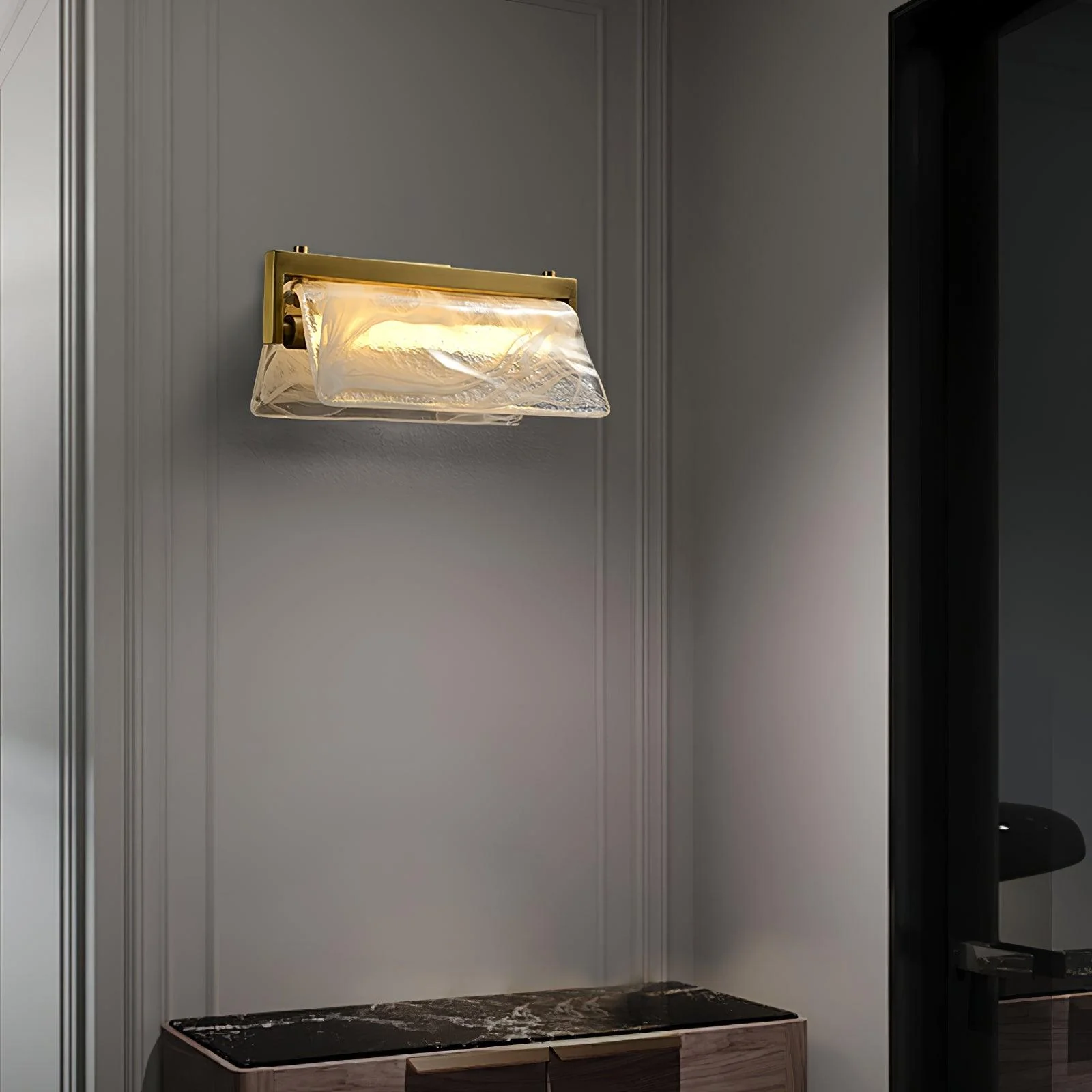 Muse Nordic Art Cloud Fog Brass Glass Wall Lamp - Image 4