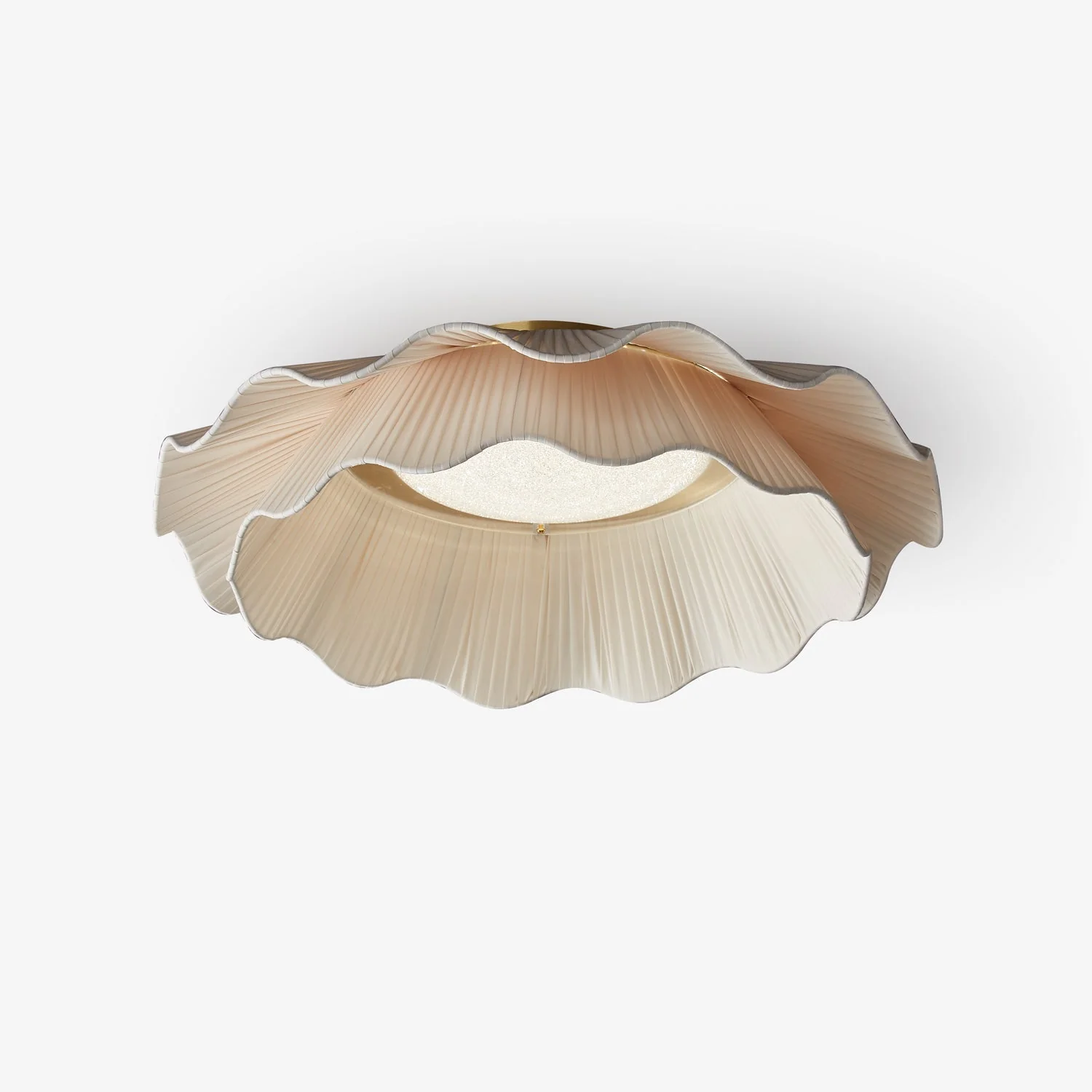 Mylirira Premium Elegance Wave Brass Fabric Ceiling Lamp