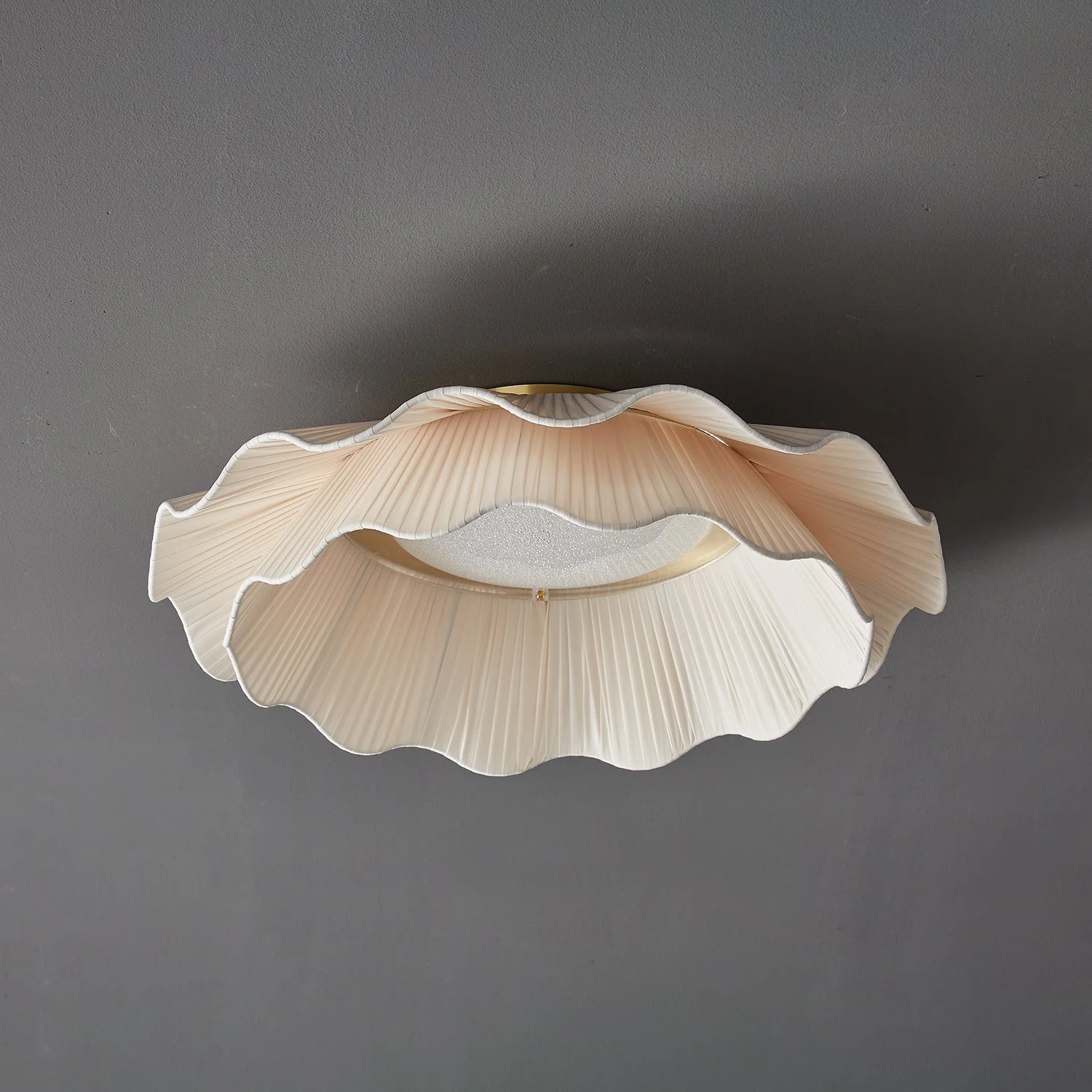 Mylirira Premium Elegance Wave Brass Fabric Ceiling Lamp - Image 23