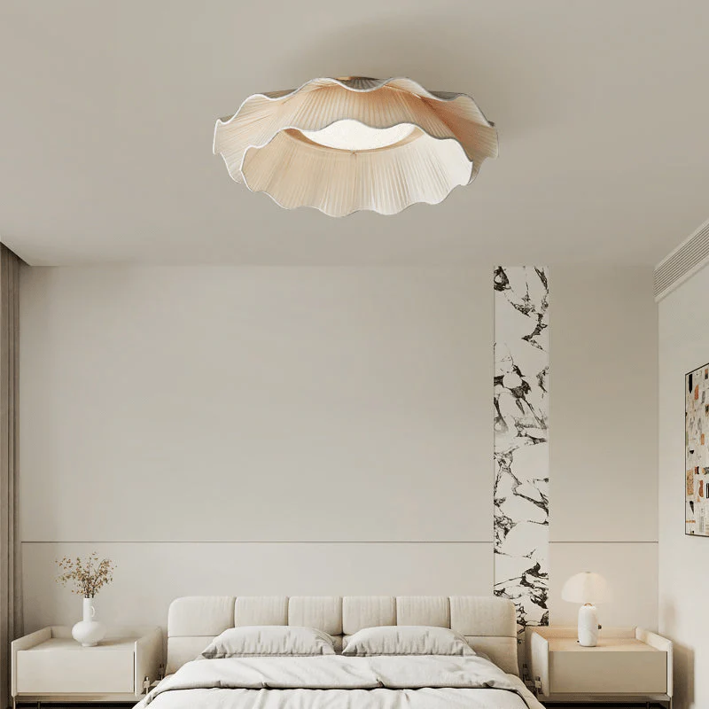 Mylirira Premium Elegance Wave Brass Fabric Ceiling Lamp - Image 25