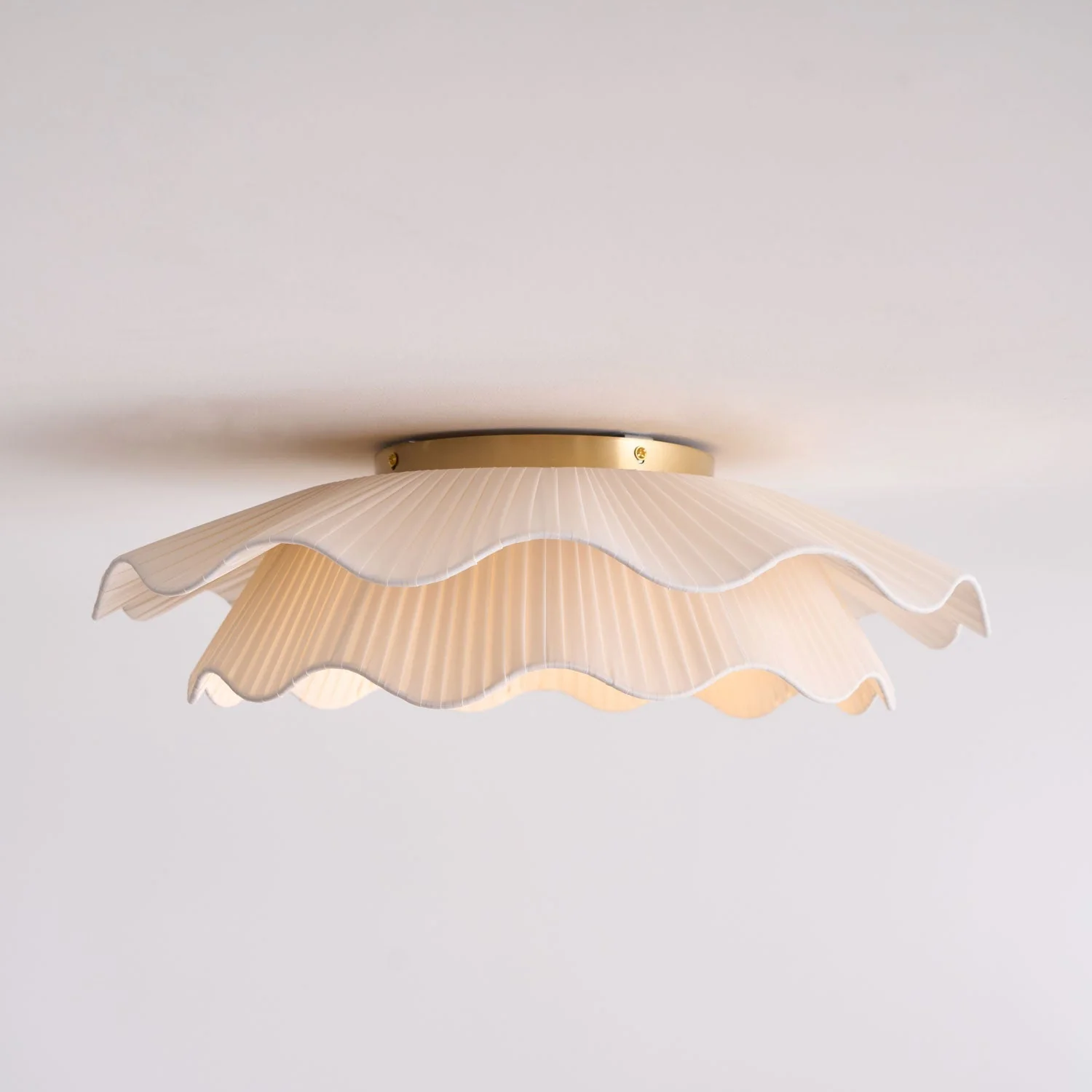 Mylirira Premium Elegance Wave Brass Fabric Ceiling Lamp - Image 26