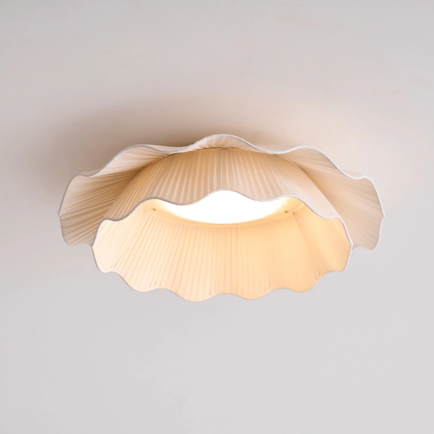Mylirira Premium Elegance Wave Brass Fabric Ceiling Lamp - Image 27