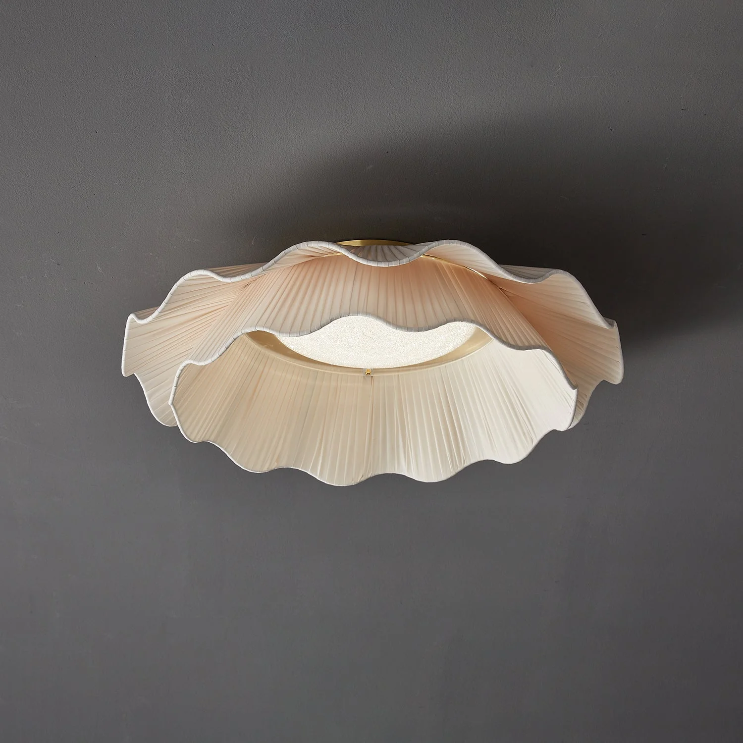 Mylirira Premium Elegance Wave Brass Fabric Ceiling Lamp - Image 30