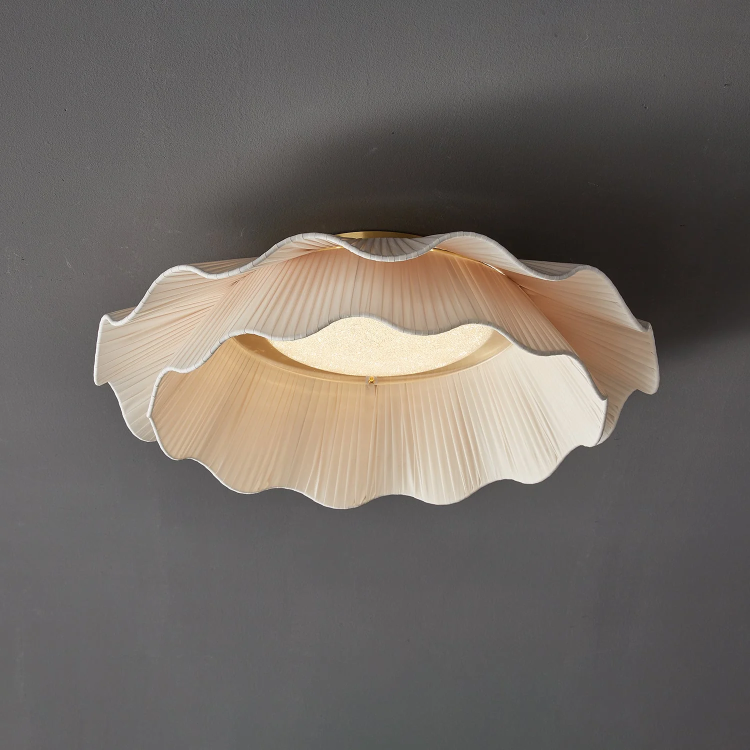Mylirira Premium Elegance Wave Brass Fabric Ceiling Lamp - Image 31