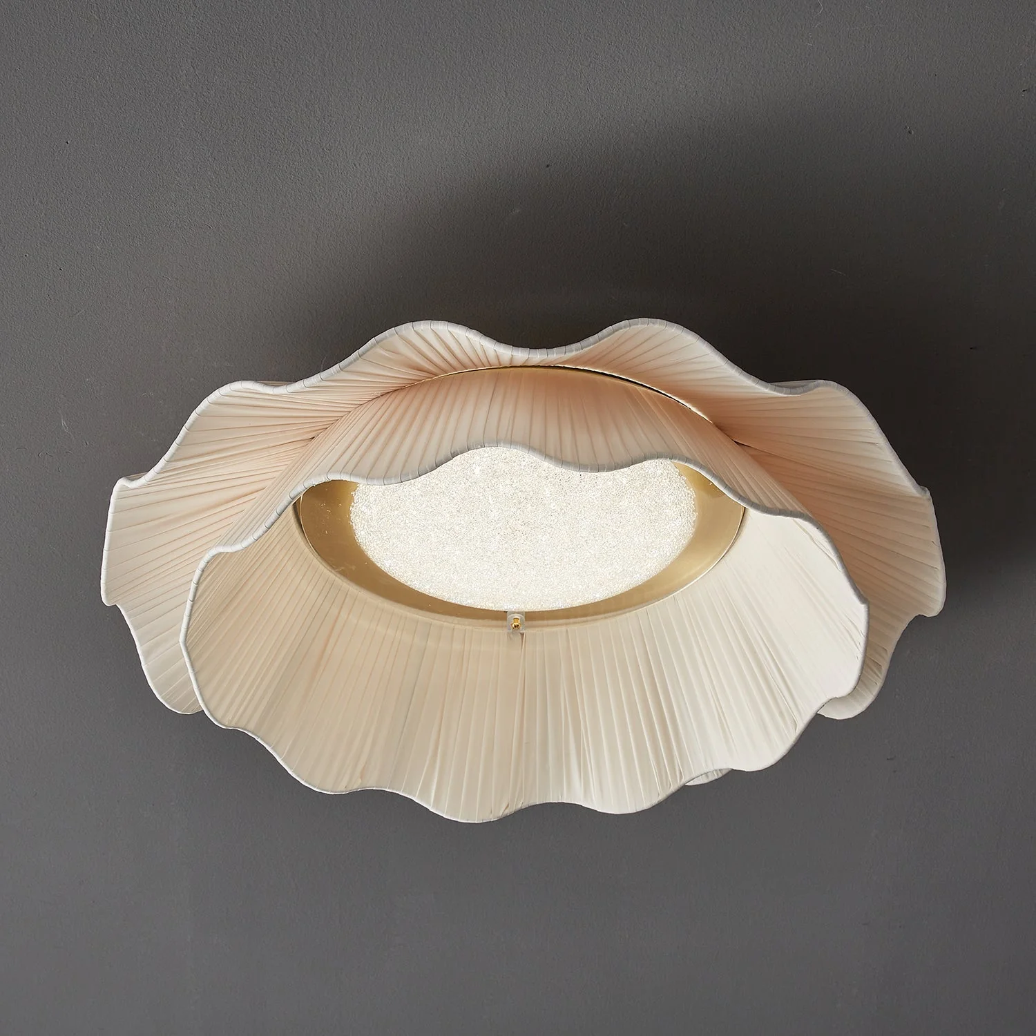 Mylirira Premium Elegance Wave Brass Fabric Ceiling Lamp - Image 32