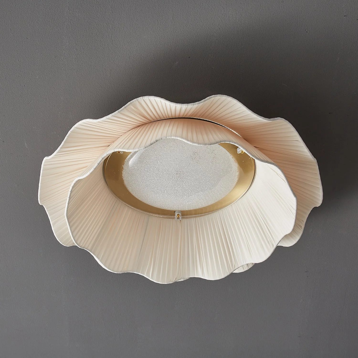 Mylirira Premium Elegance Wave Brass Fabric Ceiling Lamp - Image 33