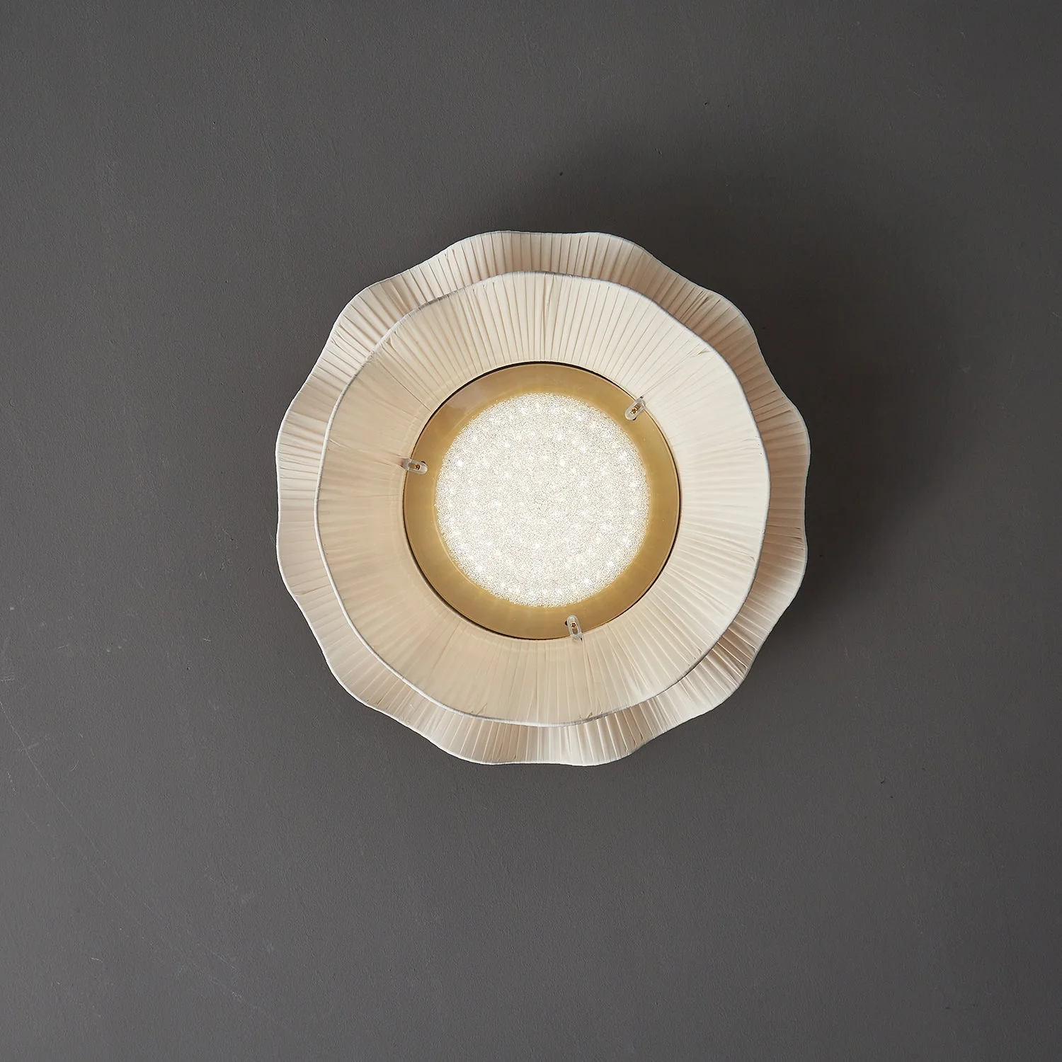 Mylirira Premium Elegance Wave Brass Fabric Ceiling Lamp - Image 6