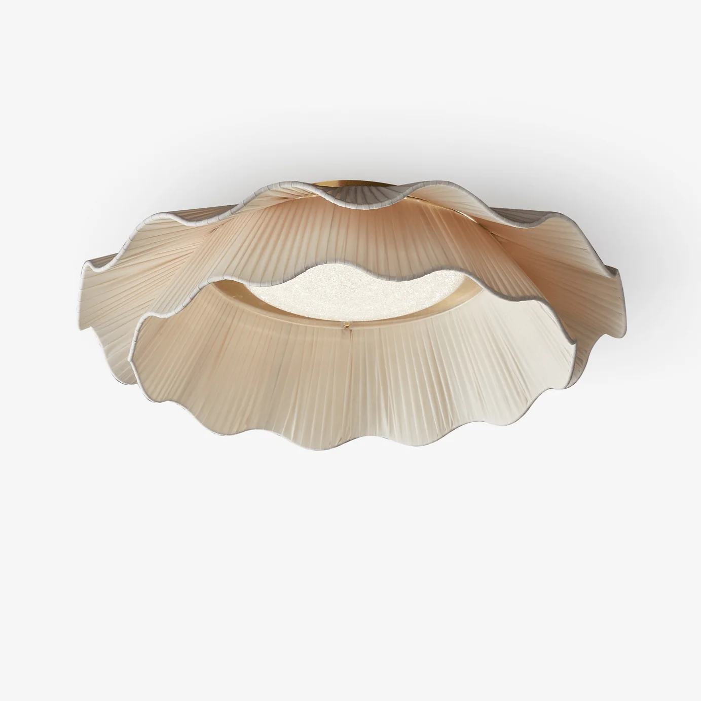 Mylirira Premium Elegance Wave Brass Fabric Ceiling Lamp - Image 8
