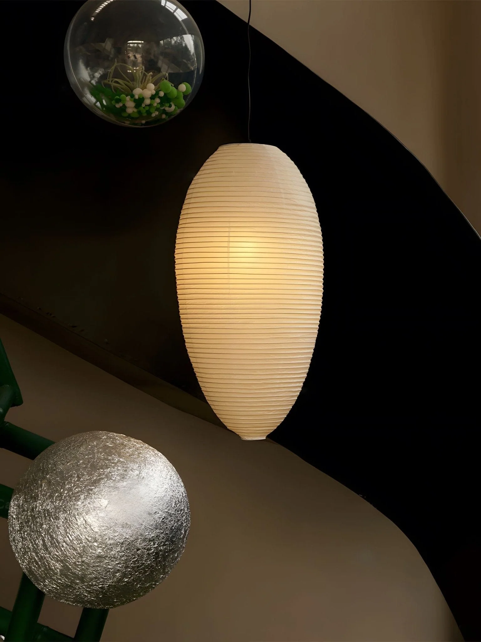 Myraean Modern Minimalist Wabi Chestnut Paper Bamboo Pendant Lamp - Image 20