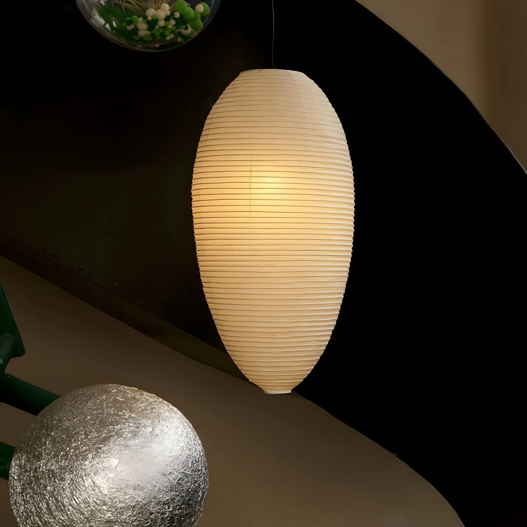 Myraean Modern Minimalist Wabi Chestnut Paper Bamboo Pendant Lamp - Image 25
