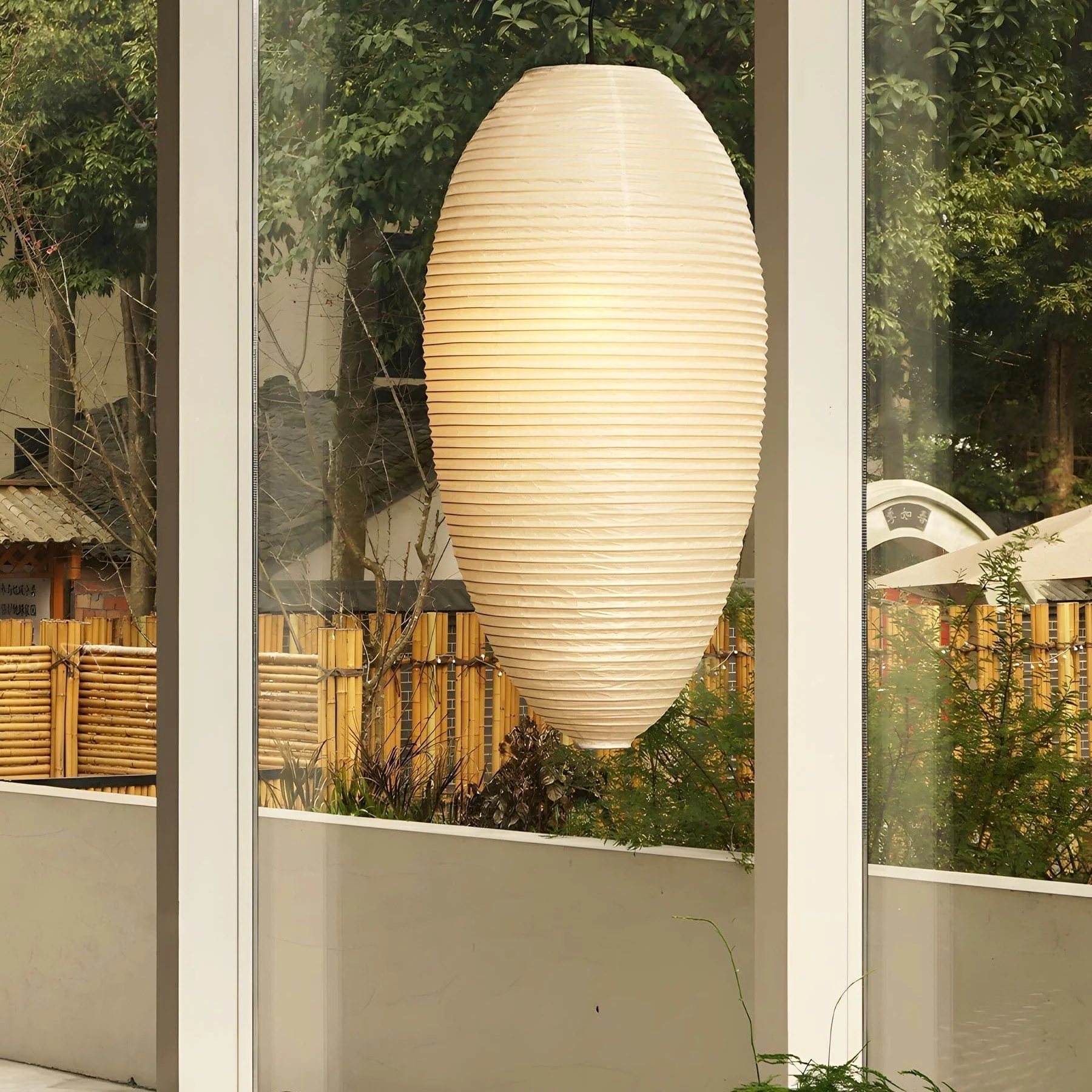 Myraean Modern Minimalist Wabi Chestnut Paper Bamboo Pendant Lamp - Image 26