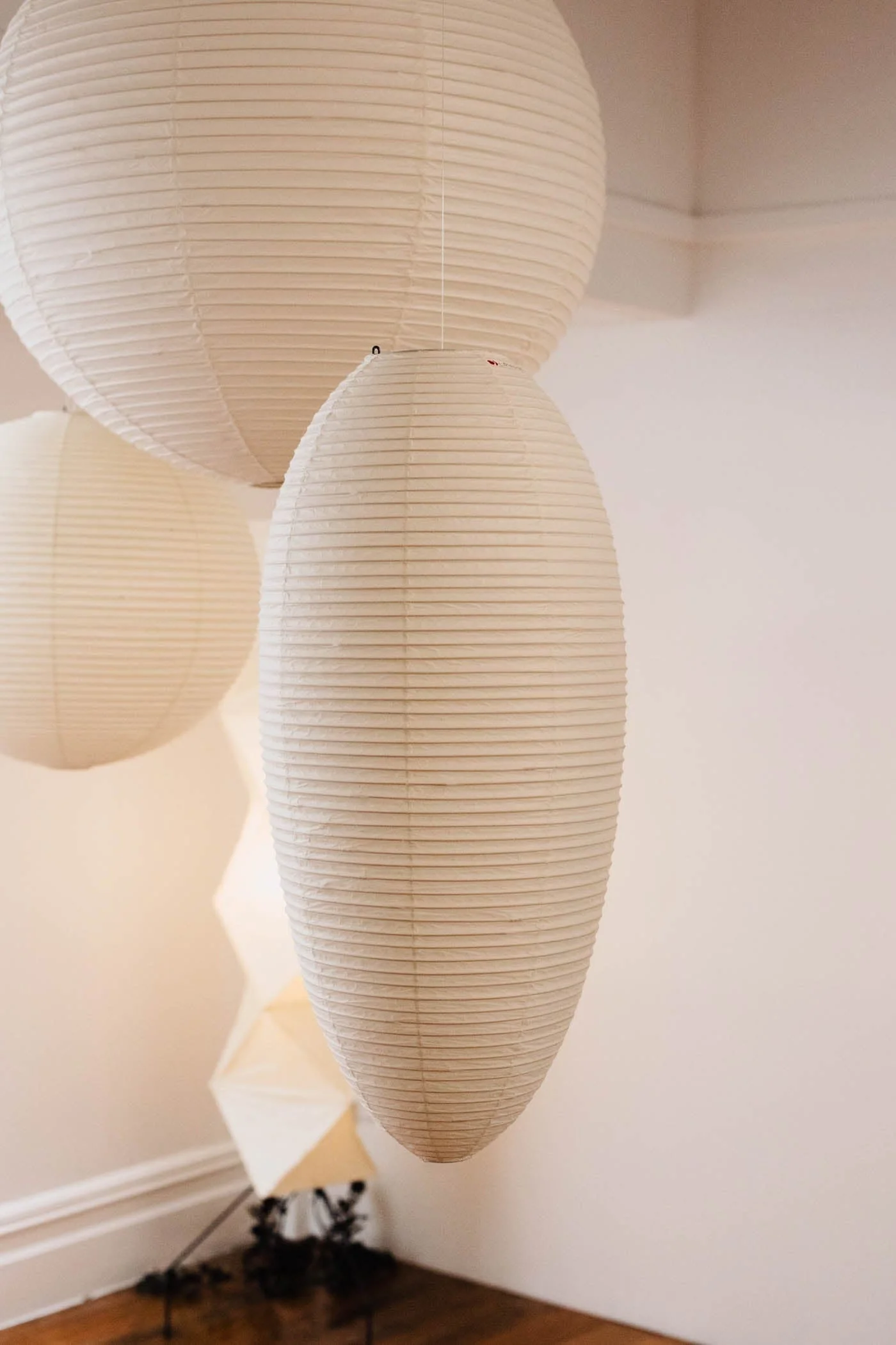 Myraean Modern Minimalist Wabi Chestnut Paper Bamboo Pendant Lamp - Image 5