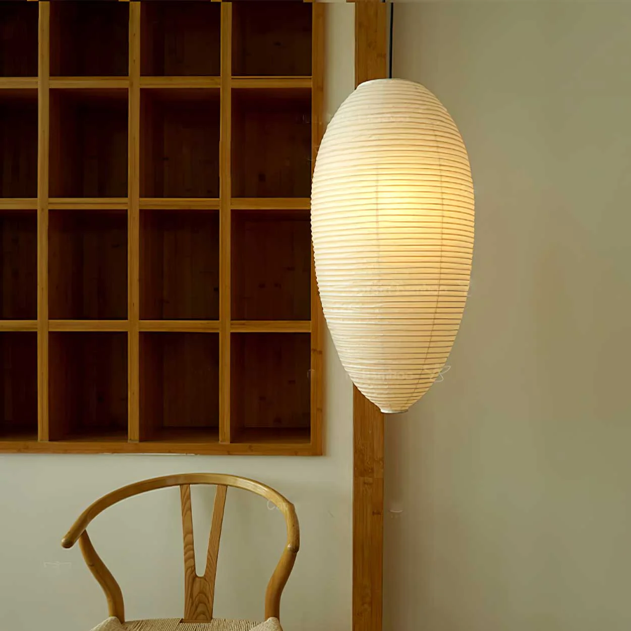 Myraean Modern Minimalist Wabi Chestnut Paper Bamboo Pendant Lamp - Image 9