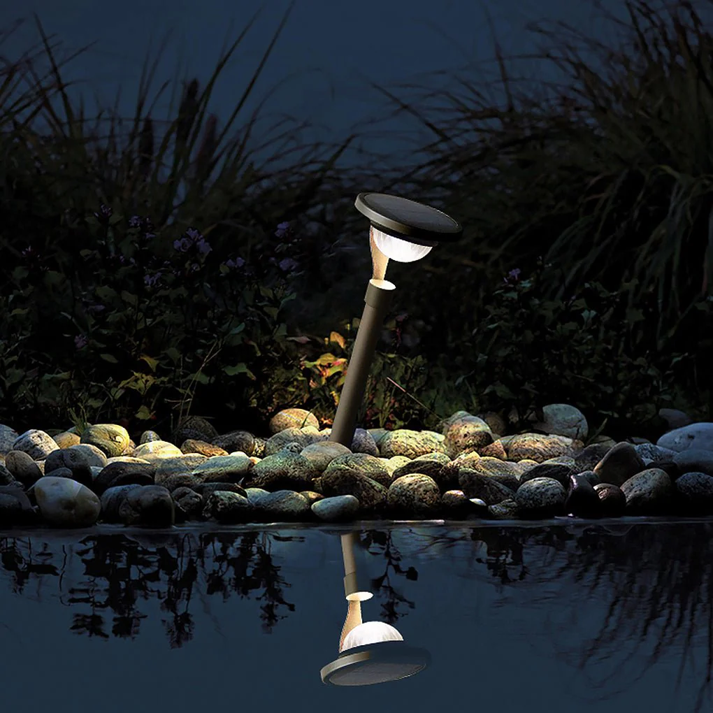 Myrtle Conical Floating Top Solar Steel Outdoor Pathway Lamp - Image 2