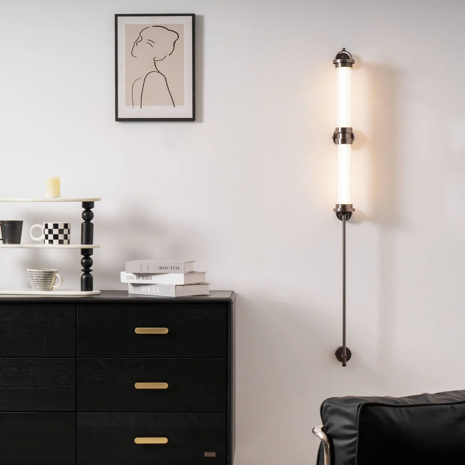 Myrtle Premium Nordic Art Vertical Glass Sconce Wall Lamp - Image 4