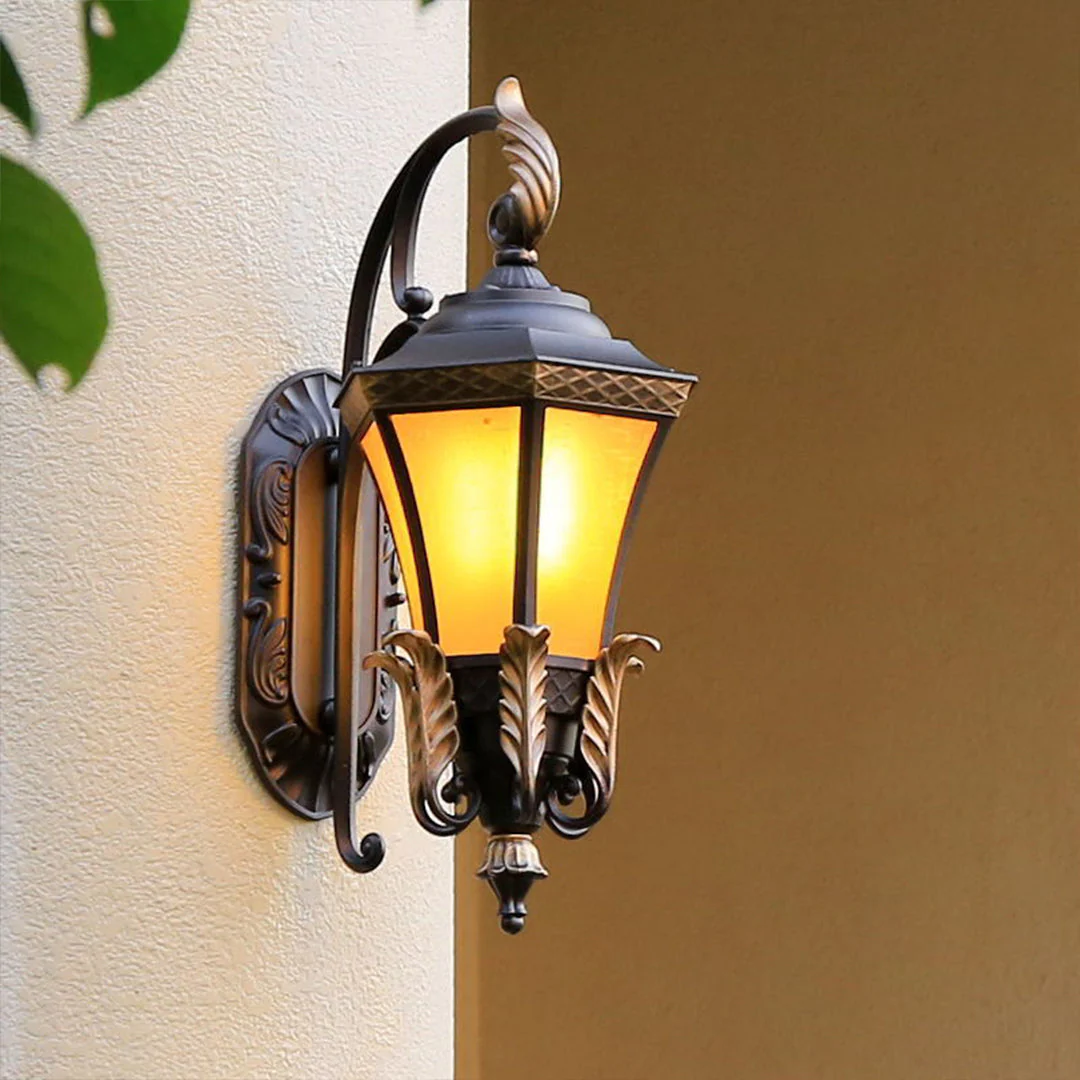 Nadiny European-Style Copper Glass Outdoor Wall Sconce