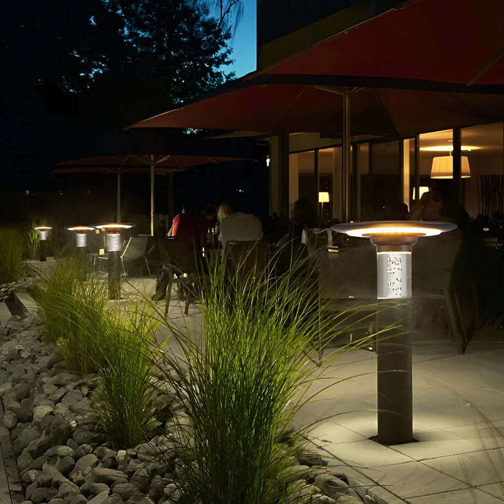 Nancy Solar Round Top Disk Down Path Lighting - Image 8