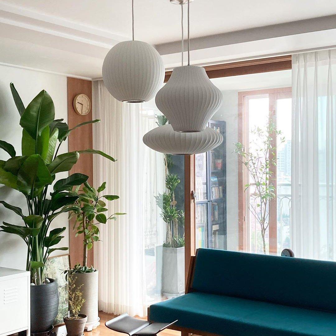 Nebula Bubble Mulberry Silk Pendant Lamp - Image 16