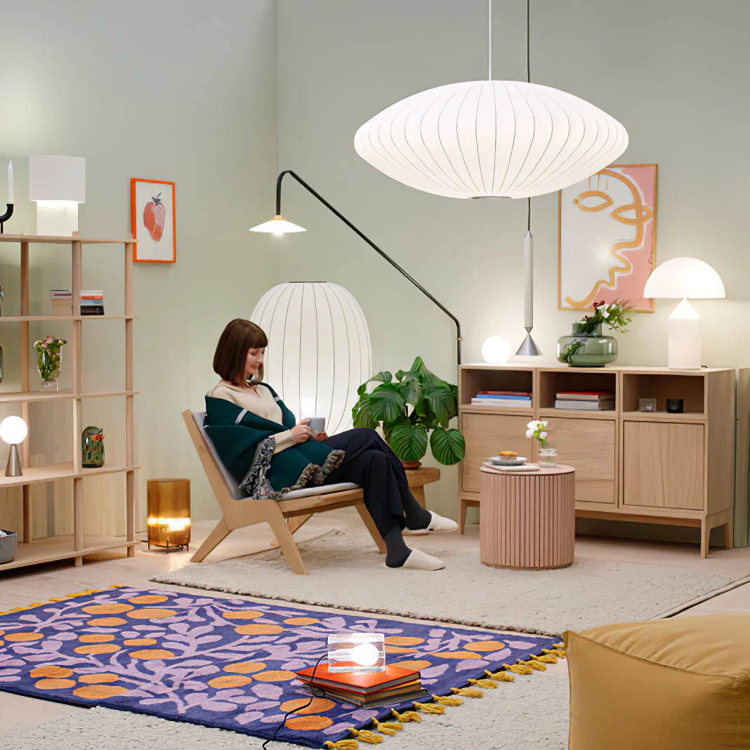 Nebula Bubble Mulberry Silk Pendant Lamp - Image 59