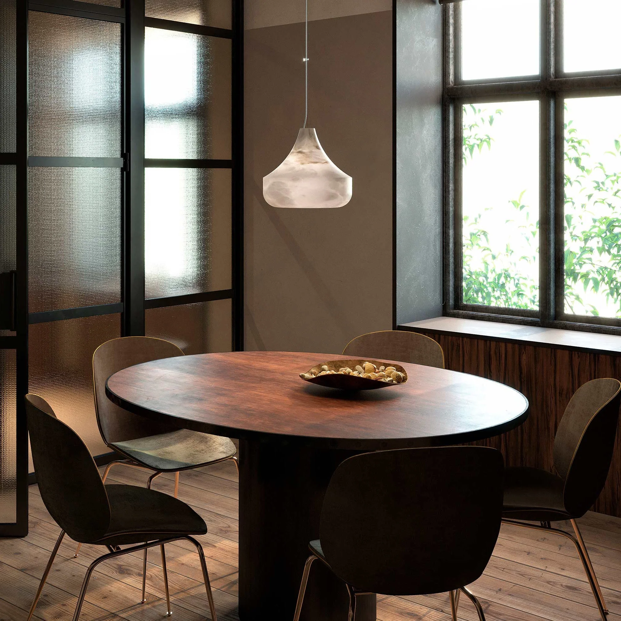 Neris Modern Alabaster Pendant Light - Image 5