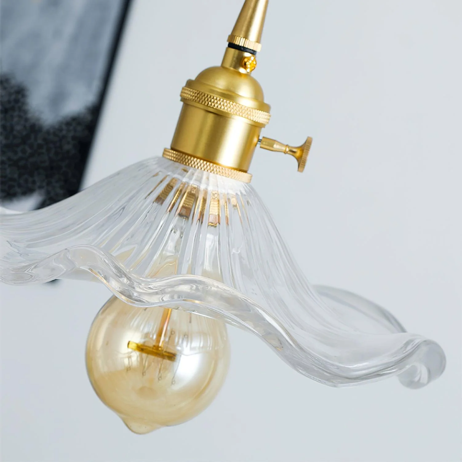 Nerisse Brass & Glass Vintage Pendant Light - Image 19