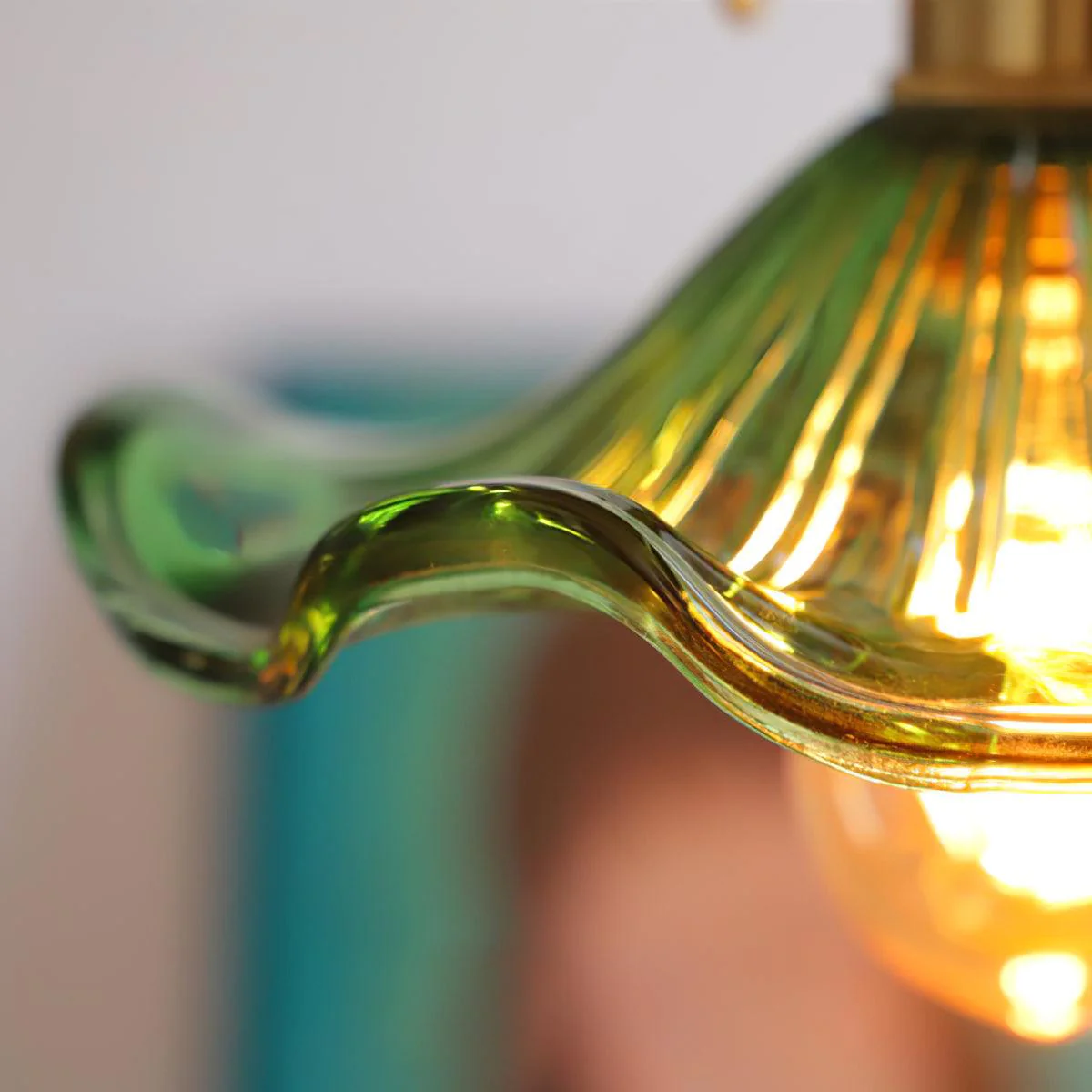 Nerisse Brass & Glass Vintage Pendant Light - Image 20