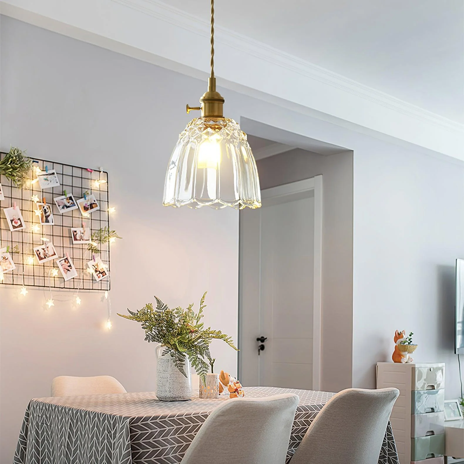 Nerithce Brass & Glass Luxurious Pendant Light - Image 3