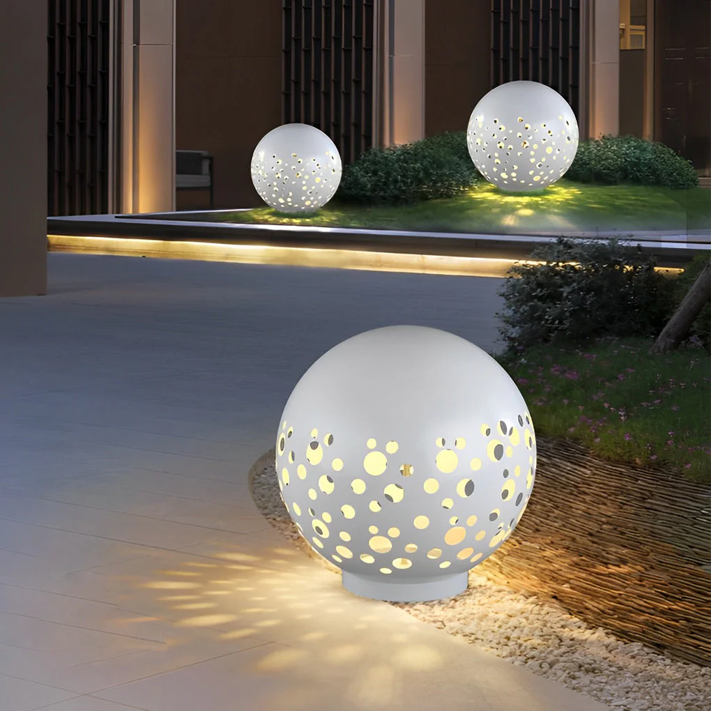 Nighti Round Hollow Modern Outdoor Lawn Lamp - Image 3