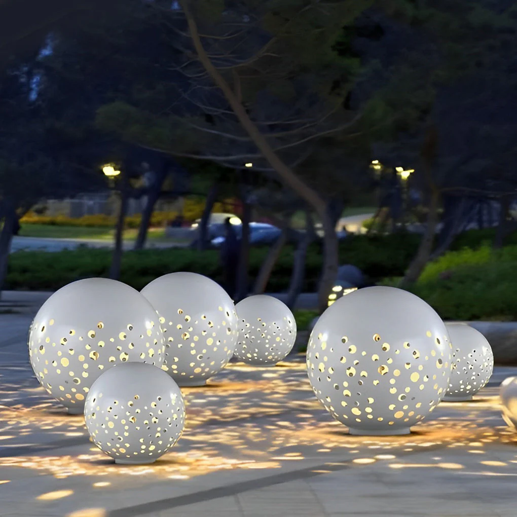 Nighti Round Hollow Modern Outdoor Lawn Lamp - Image 4