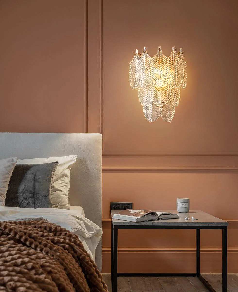 Nima Metal Glass Leaf-inspired Wall Sconce - Image 3