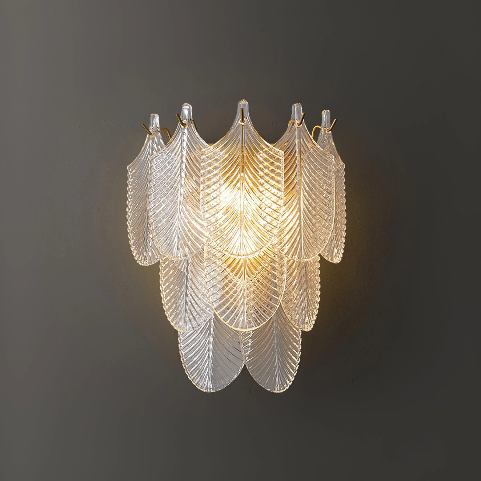 Nima Metal Glass Leaf-inspired Wall Sconce - Image 9